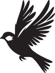 Obraz premium Sparrow bird flying silhouette. Sparrow birds vector design isolated on white background.