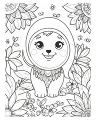 Animal Coloring  Book Page For Kids