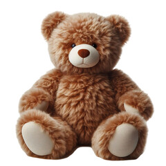 Fototapeta premium a fur plush stuffed brown teddy bear, white background PNG