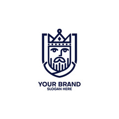 King and shield logo vector