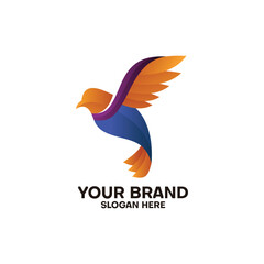 Colorful bird vector logo