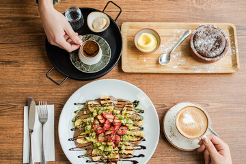 waffle coffee and fondue table top
