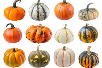 Assorted Pumpkins With Various Designs