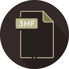 3MF File format minimal icon with circle outside