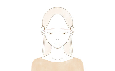 とても悲しんでいる女性の表情