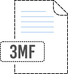 3MF  file format icon dashed outline