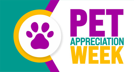 June is Pet Appreciation Week background template. Holiday concept. use to background, banner, placard, card, and poster design template.