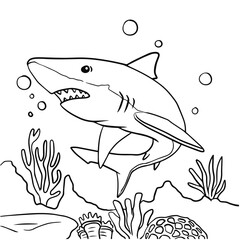 Great White Shark Coloring Page