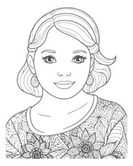 Women's Face Coloring Page