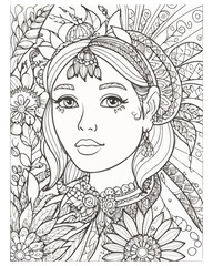 Women's Face Coloring Page