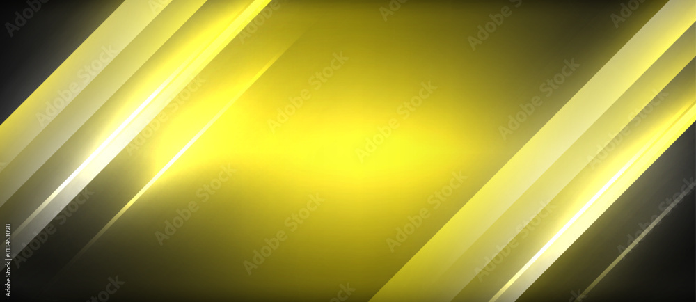 Poster macro photography of a black background with yellow lines forming a pattern of rectangles. the amber