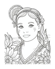 Women's Face Coloring Page