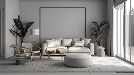 A Spacious Living Room With An Airy Window View.