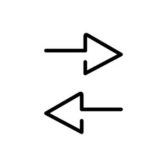 arrow sign icon in black line