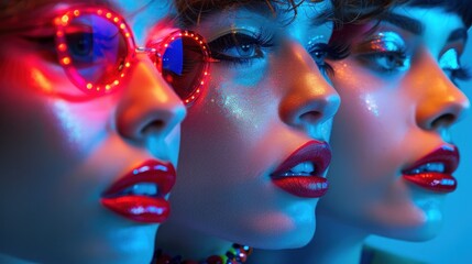 Obraz premium Collaborate with makeup artists and stylists to create avant-garde looks that complement the modern aesthetic of the backdrop
