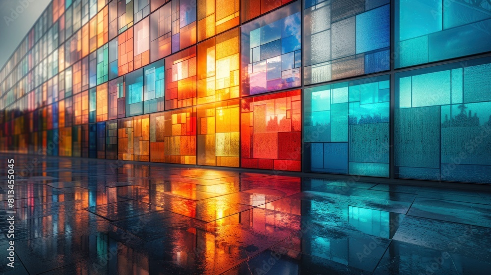 Poster create a series of images that tell a cohesive story or narrative, using the masterpiece geometrix b