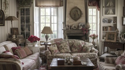 elegance of French Country decor, with rustic charm, floral patterns, and antique furnishings combining to a timeless and inviting design theme.