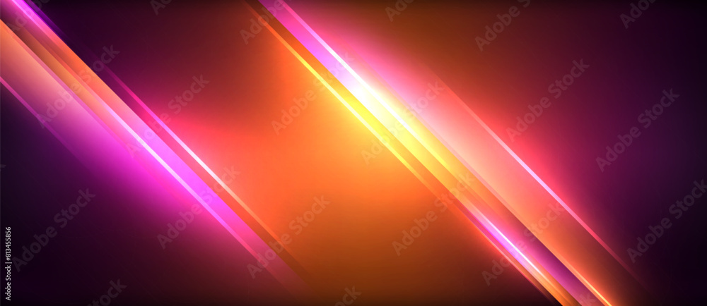 Poster a glowing diagonal line on a dark background . high quality