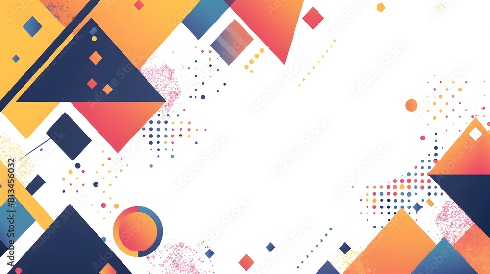 Leinwandbilder vibrant abstract geometric composition with dynamic asymmetric shapes and ample copyspace