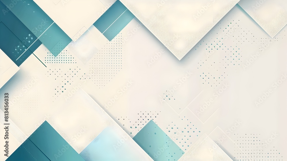 Fototapete Minimalist Geometric Overlapping Abstract Background Design in Cool Monochromatic Colors with Copyspace