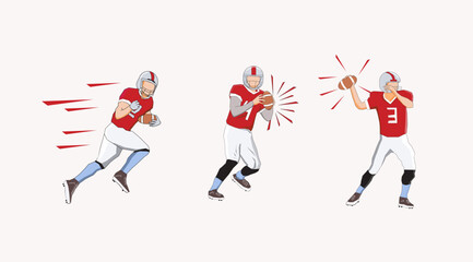 Clip art football. Football helmet, football players, American football, Alabama football, nfl concepts. Vector Illustration.