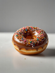 donut with sprinkles on top white background