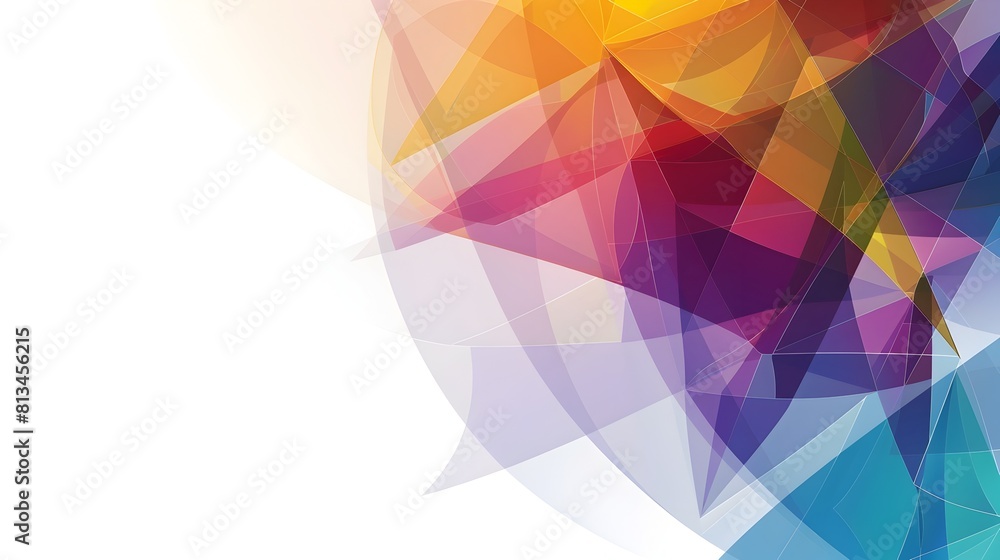 Fototapete Vibrant Geometric Abstract Background with Interlocking Polygonal Shapes and Gradients Minimalist Template with Dynamic Asymmetric Balance and