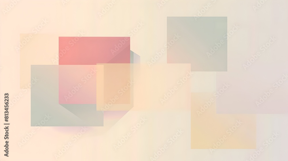 Poster soft minimalist abstract background with muted pastel gradients and balanced geometric forms in a se