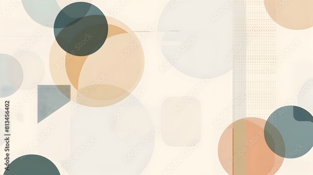 Aufkleber Abstract Geometric Template with Subtle Textures and Neutral Color Tones in Minimalist Composition