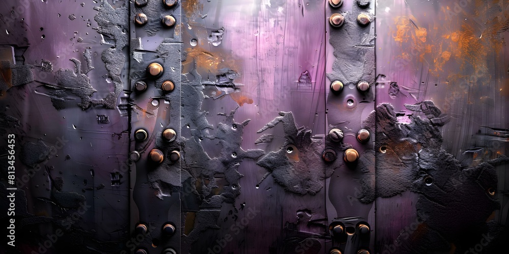 Poster abstract robotic structure background with metallic effects rust grunge and rough textures. concept 