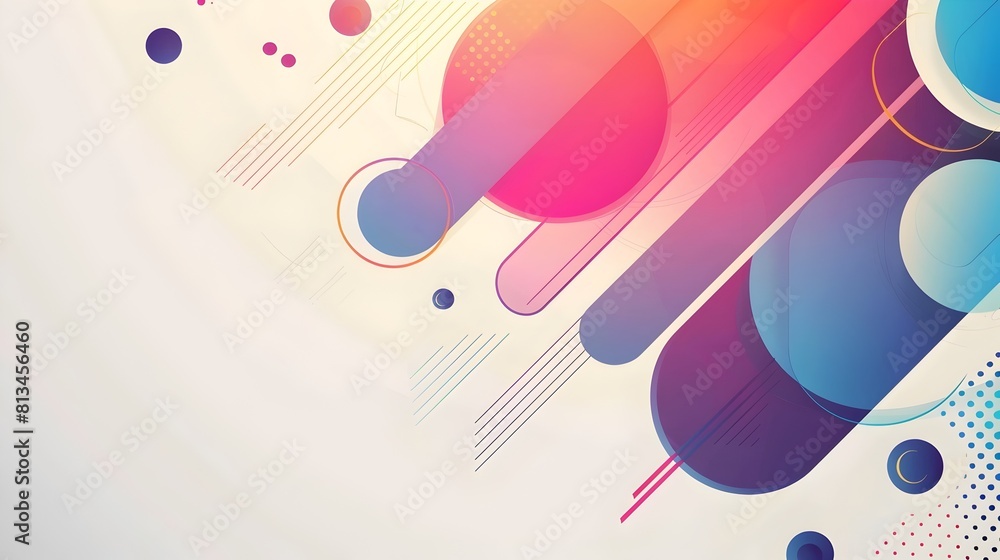 Aufkleber Striking and Layered Abstract Geometric Background with Dynamic Composition and Vibrant Color Palette