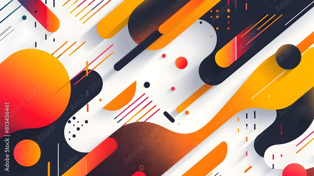 Fototapete Striking Abstract Geometric Shapes and Patterns Minimal Background Design with Dynamic Composition and High Contrast Color Palette