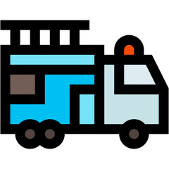 Vector Icon Fire, truck, fire engine, fire truck, emergency