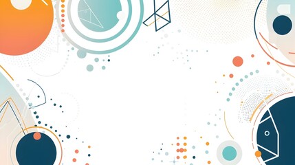 Obraz premium Serene Abstract Geometric Template with Nested Circular Motifs and Triangular Patterns in Thirds Composition