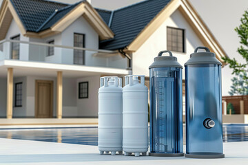 Generative ai on the theme of water filtration system for home, clean soft liquid to drinking
