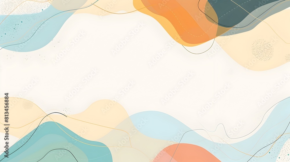 Aufkleber elegant abstract geometric template with soothing color palette and organic shapes for copyspace