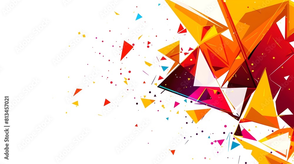 Leinwandbilder vibrant abstract geometric composition with intersecting triangles and bold lines in a minimalist co
