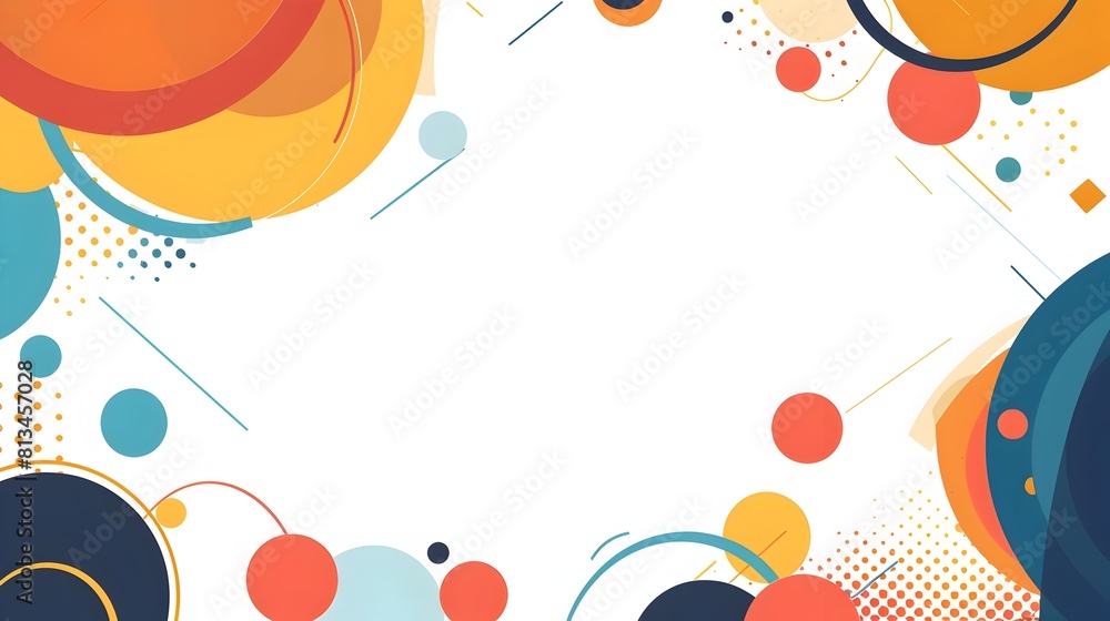 Poster dynamic abstract geometric template with copyspace for balanced flat graphic design