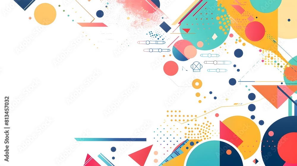Aufkleber Colorful Geometric Abstract Background with Ample Copyspace for Branding Advertising or Presentation Design