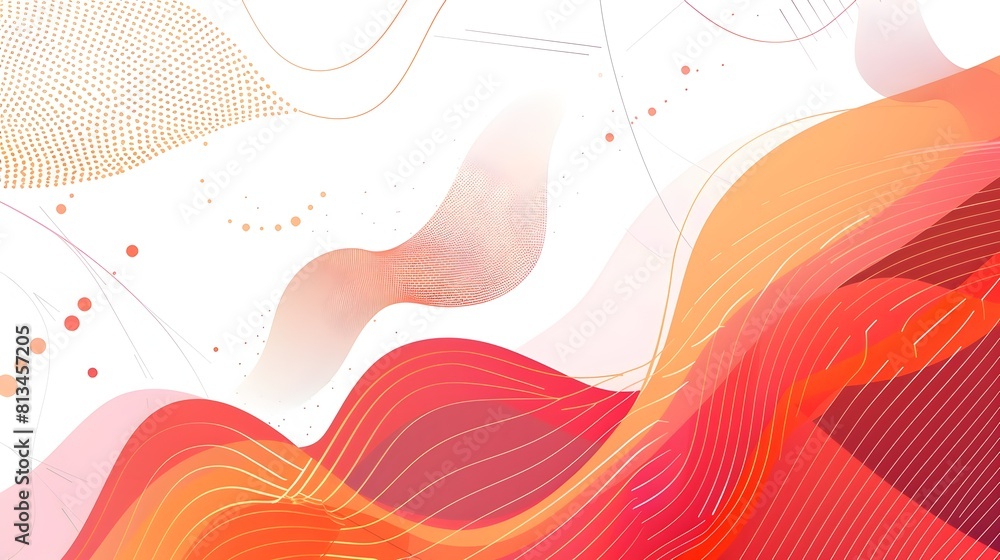 Fototapete vibrant abstract geometric background with swirling lines and organic shapes in minimal flat design 