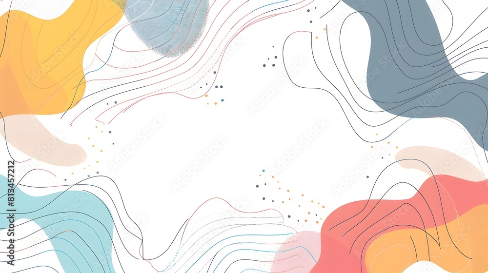 Poster energetic abstract geometric background with swirling organic shapes and clean copyspace for design 