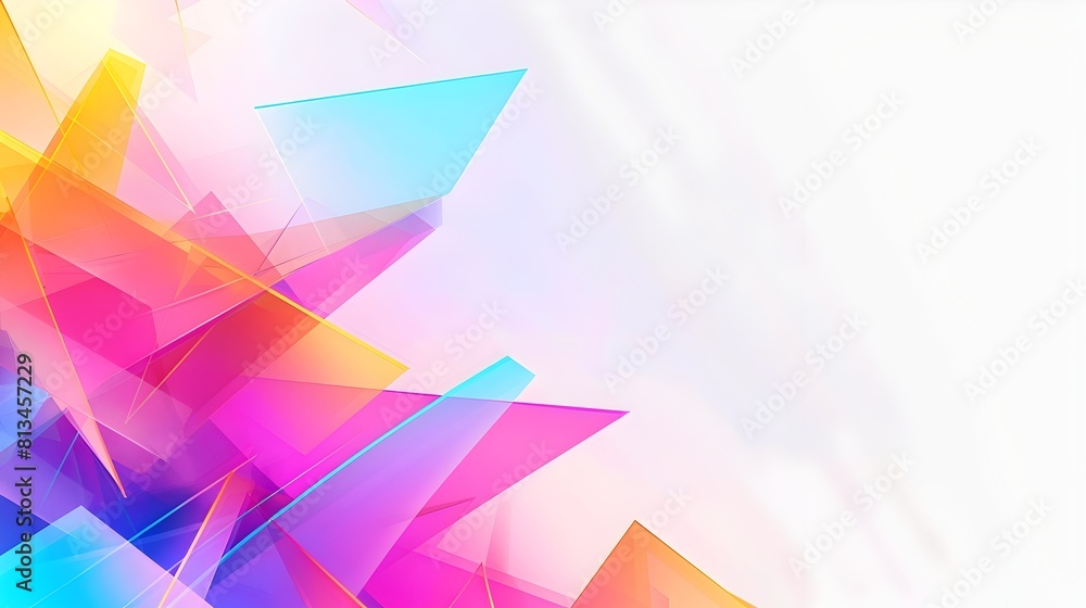 Aufkleber Captivating Abstract Geometric Background with Gradient Overlapping Forms and Plentiful Copy Space
