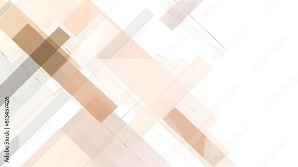 Aufkleber Muted Geometric Shapes and Lines on Clean Minimalist Background for Versatile Presentation or Creative Design Template