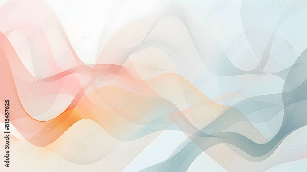Aufkleber Fluid Abstract Background with Geometric Shapes and Centered Composition in Pastel Color Scheme