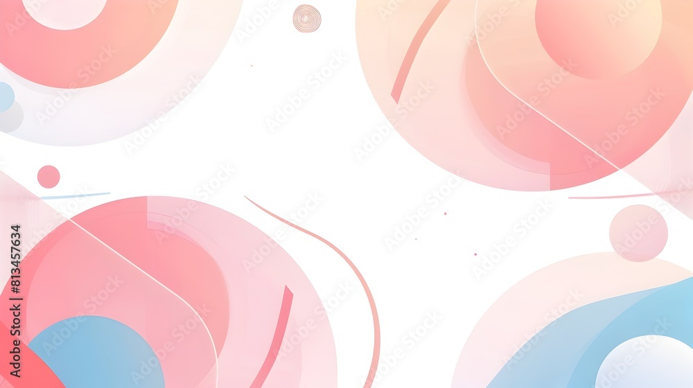 Leinwandbilder fluid geometric template with curving pastel forms on minimalist white background centered rule of t