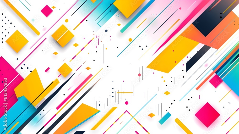 Fototapete vibrant geometric abstract background with ample copy space for digital design and branding