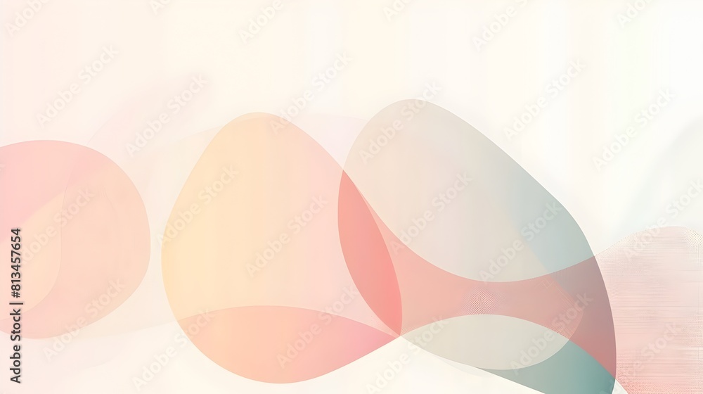 Aufkleber fluid geometric shapes in pastel color scheme minimalist abstract background for creative design