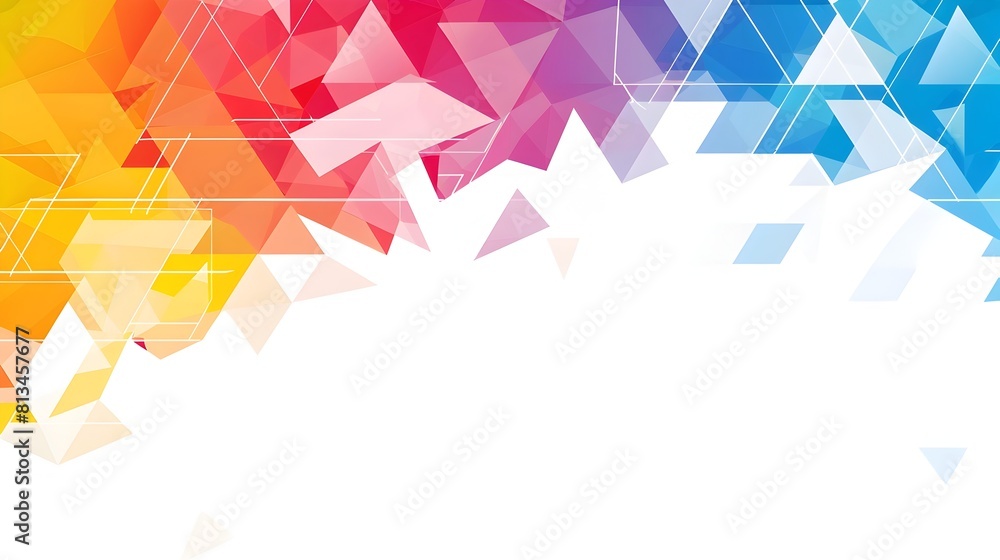 Fototapete Bold Geometric Abstract Background with Vibrant Overlapping Triangles and Ample Negative Space for Clean Design Template