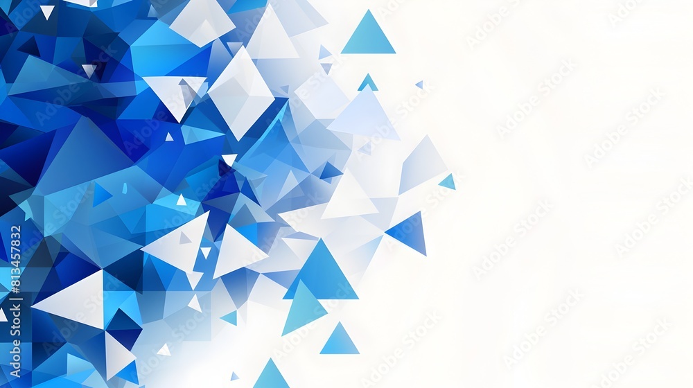 Fototapete geometric abstract patterns in shades of blue with ample copy space and minimalist design