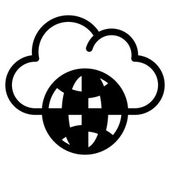 globe, cloud, Cloud Service, networking, information technology Icon
